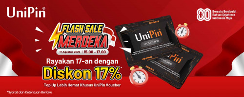 Flash Sale Merdeka! Diskon 17% Voucher UniPin Hanya Hari Ini!